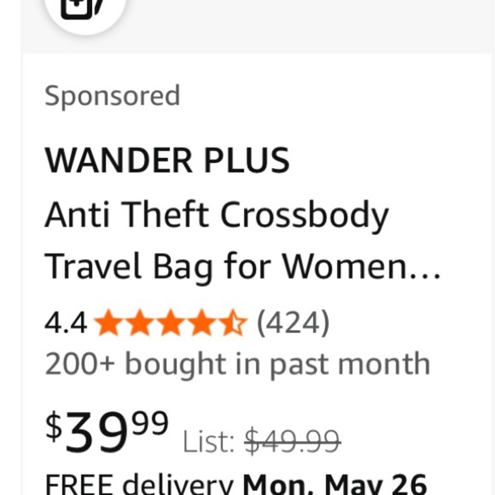 WanderPlus cross body bag